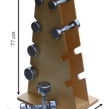 Juego de Mancuernas de 1 a 4 kg con Soporte de madera