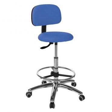 Taburete circular con respaldo y reposapies S5609